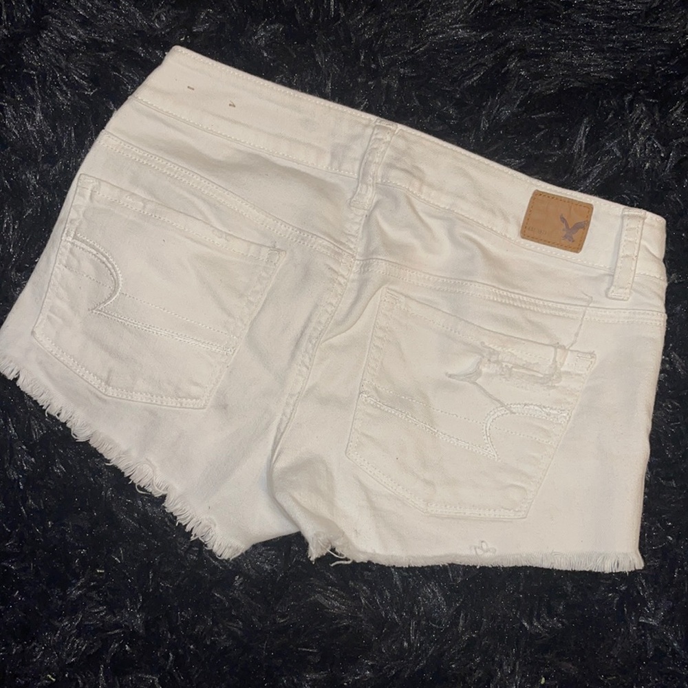 American eagle white cut off jean shorts